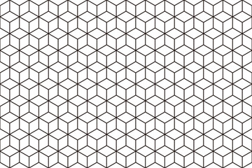 Retro geometric seamless pattern creating a 3D illusion with colorful isometric cubes