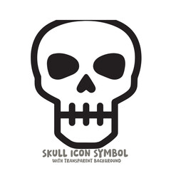 Skull Icon Symbol Vector Illustration in Black and White