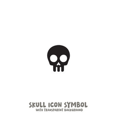 Skull Icon Symbol Vector Illustration in Black and White