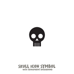 Skull Icon Symbol Vector Illustration in Black and White