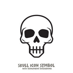 Skull Icon Symbol Vector Illustration in Black and White