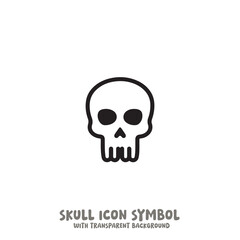 Skull Icon Symbol Vector Illustration in Black and White