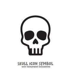 Skull Icon Symbol Vector Illustration in Black and White
