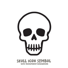Skull Icon Symbol Vector Illustration in Black and White