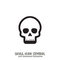 Skull Icon Symbol Vector Illustration in Black and White