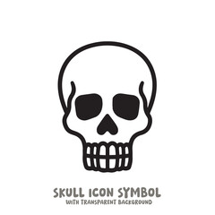 Skull Icon Symbol Vector Illustration in Black and White
