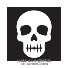 Skull Icon Symbol Vector Illustration in Black and White