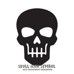 Skull Icon Symbol Vector Illustration in Black and White