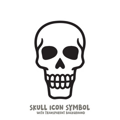 Skull Icon Symbol Vector Illustration in Black and White