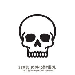 Skull Icon Symbol Vector Illustration in Black and White