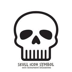 Skull Icon Symbol Vector Illustration in Black and White