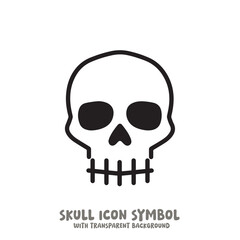Skull Icon Symbol Vector Illustration in Black and White