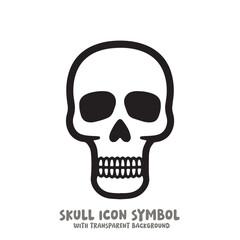 Skull Icon Symbol Vector Illustration in Black and White