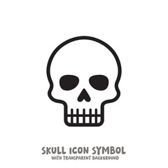 Skull Icon Symbol Vector Illustration in Black and White