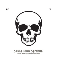 Skull Icon Symbol Vector Illustration in Black and White
