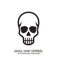 Skull Icon Symbol Vector Illustration in Black and White