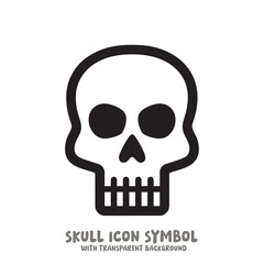 Skull Icon Symbol Vector Illustration in Black and White