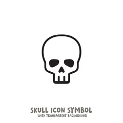 Skull Icon Symbol Vector Illustration in Black and White