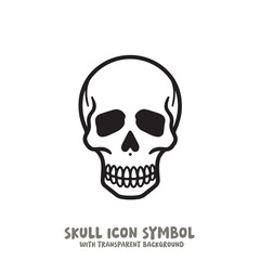 Skull Icon Symbol Vector Illustration in Black and White