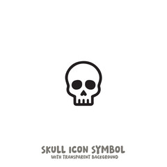 Skull Icon Symbol Vector Illustration in Black and White