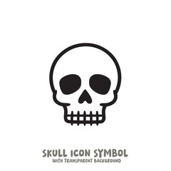 Skull Icon Symbol Vector Illustration in Black and White