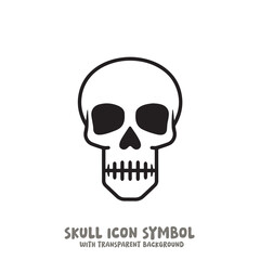 Skull Icon Symbol Vector Illustration in Black and White