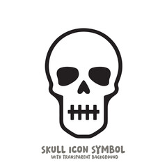 Skull Icon Symbol Vector Illustration in Black and White