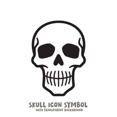 Skull Icon Symbol Vector Illustration in Black and White
