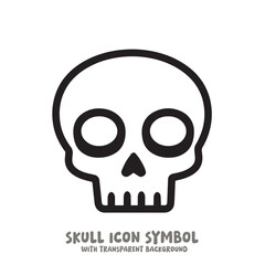 Skull Icon Symbol Vector Illustration in Black and White