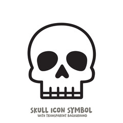 Skull Icon Symbol Vector Illustration in Black and White