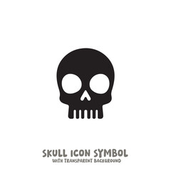Skull Icon Symbol Vector Illustration in Black and White