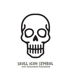 Skull Icon Symbol Vector Illustration in Black and White