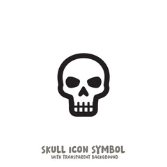 Skull Icon Symbol Vector Illustration in Black and White