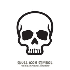 Skull Icon Symbol Vector Illustration in Black and White