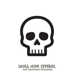 Skull Icon Symbol Vector Illustration in Black and White