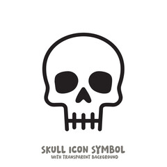 Skull Icon Symbol Vector Illustration in Black and White