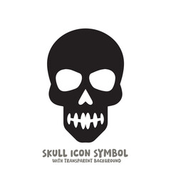 Skull Icon Symbol Vector Illustration in Black and White