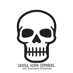 Skull Icon Symbol Vector Illustration in Black and White