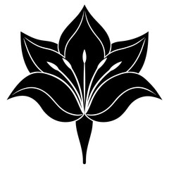 Elegant Black Mariposa Lily Silhouette for Print and Digital Design
