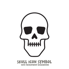Skull Icon Symbol Vector Illustration in Black and White