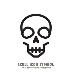 Skull Icon Symbol Vector Illustration in Black and White