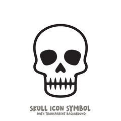 Skull Icon Symbol Vector Illustration in Black and White