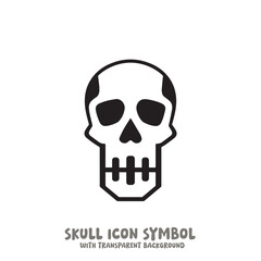 Skull Icon Symbol Vector Illustration in Black and White