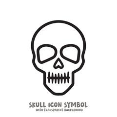 Skull Icon Symbol Vector Illustration in Black and White