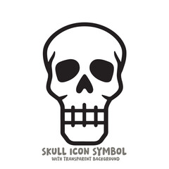 Skull Icon Symbol Vector Illustration in Black and White