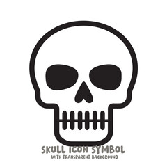 Skull Icon Symbol Vector Illustration in Black and White