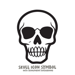 Skull Icon Symbol Vector Illustration in Black and White