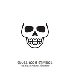 Skull Icon Symbol Vector Illustration in Black and White