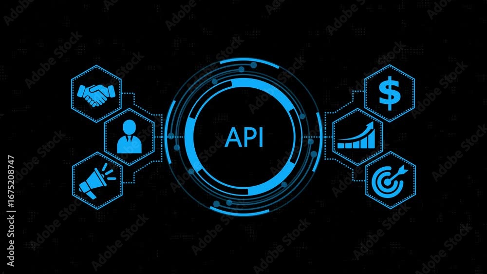 Wall mural api - application programming interface ,new business concept. abstract technology virtual screen ba