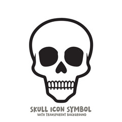 Skull Icon Symbol Vector Illustration in Black and White